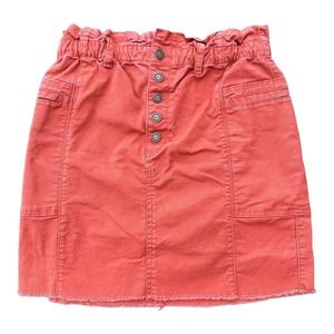 Hollister Ultra High Rise Skirt Paper‎ Bag Waist Burnt Orange Size M 28W Y2K